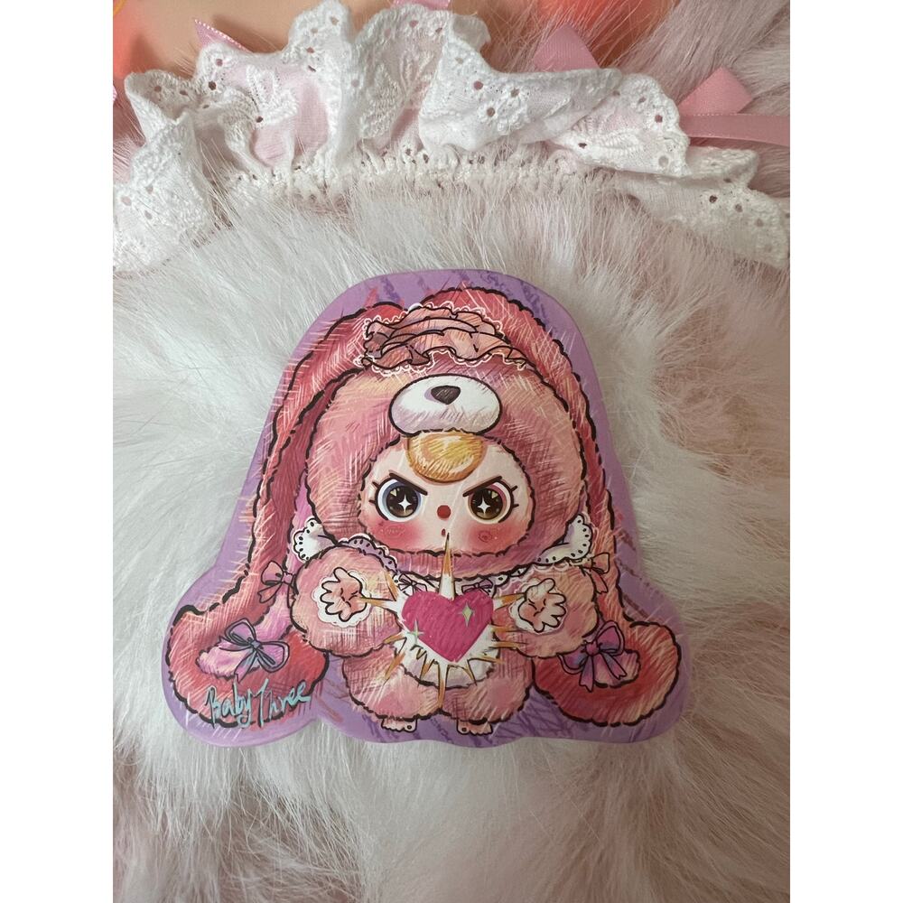 Baby Three 800% AI Warm Heart pink bunny With gold Glitter Liquid Eyes - Picture 4 of 6